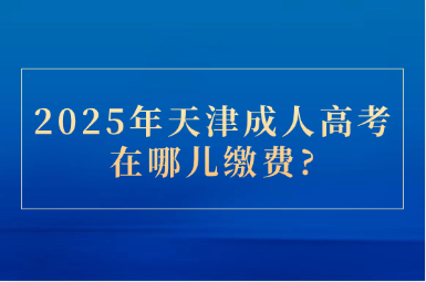 2025年天津成人高考在哪儿缴费?